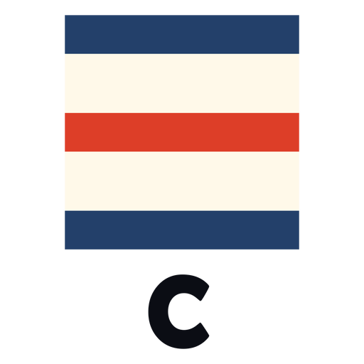 Bandeira de sinal marítimo internacional c plana Desenho PNG