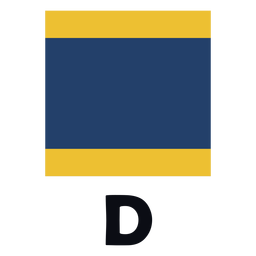 Bandera de señal marítima internacional d plana Diseño PNG