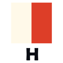 Bandera de señal marítima internacional h plana