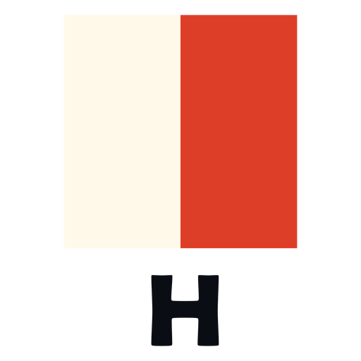Sinalizador marítimo internacional bandeira h plana Desenho PNG