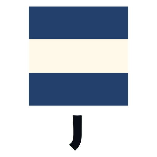 Bandera de señal marítima internacional j plana Diseño PNG