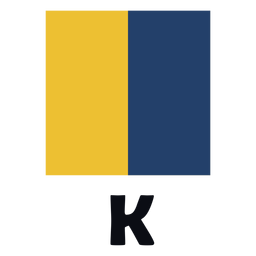 Bandera de señal marítima internacional k plana Transparent PNG
