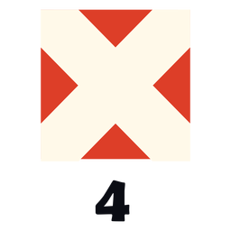 Señal marítima internacional bandera otan 4 flat Diseño PNG
