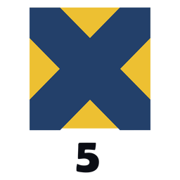 Bandera de señal marítima internacional otan 5 plana Transparent PNG