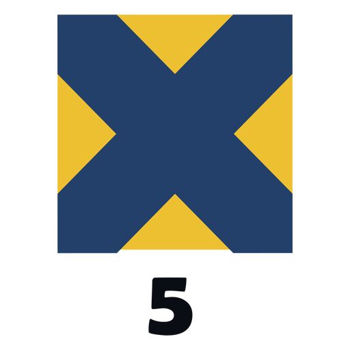 Internationale maritime Signalflagge nato 5 flat PNG-Design