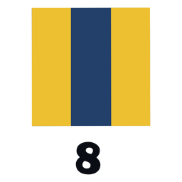 Sinalização marítima internacional bandeira nato 8 plana Desenho PNG