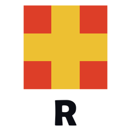 Bandera de señal marítima internacional r plana Diseño PNG