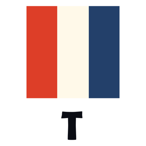 Bandeira de sinalização marítima internacional t plana Desenho PNG