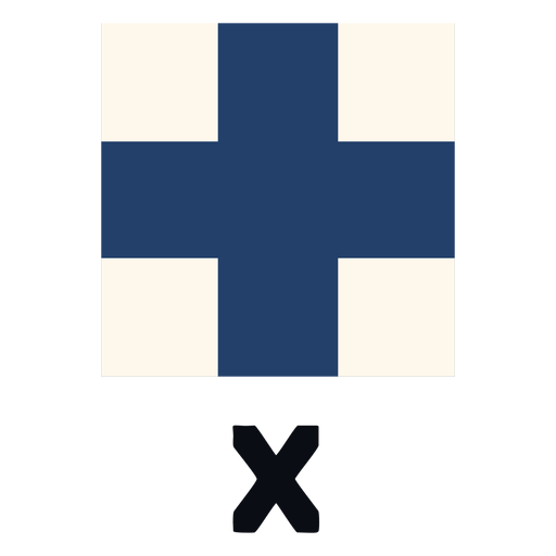 Bandeira de sinalização marítima internacional x plana Desenho PNG