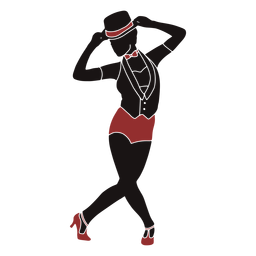 Jazz dancer female bodysuit silhouette PNG Design Transparent PNG
