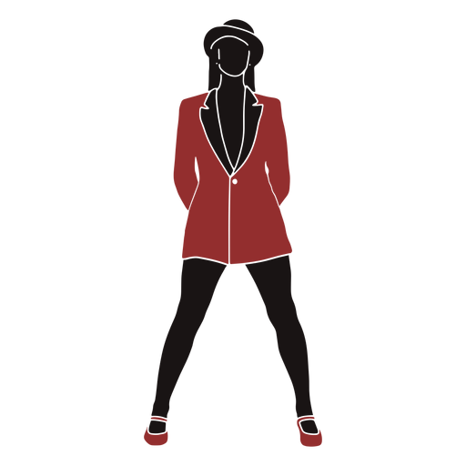 Jazz dancer female coat silhouette PNG Design