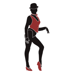 Silueta de chaleco femenino bailarina de jazz Diseño PNG