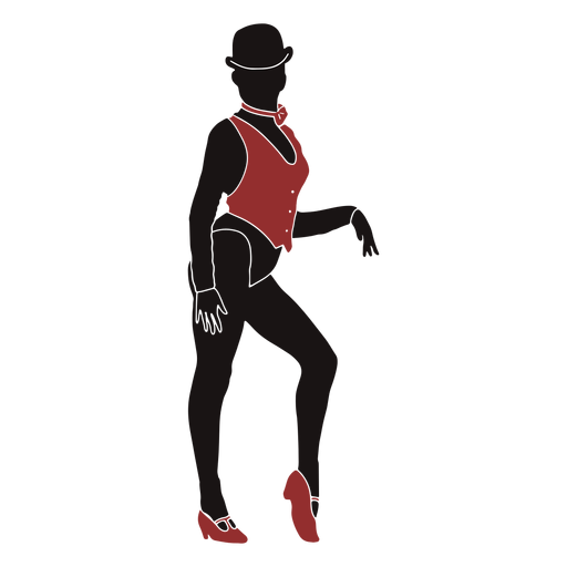 Jazz dancer female vest silhouette - Transparent PNG & SVG vector file