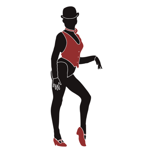 Jazz dancer female vest silhouette PNG Design