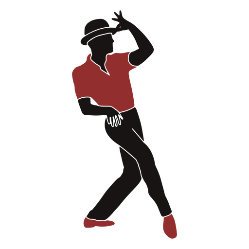 Jazz dancer male hat silhouette PNG Design