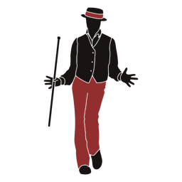 Silueta de palo masculino bailarín de jazz Diseño PNG