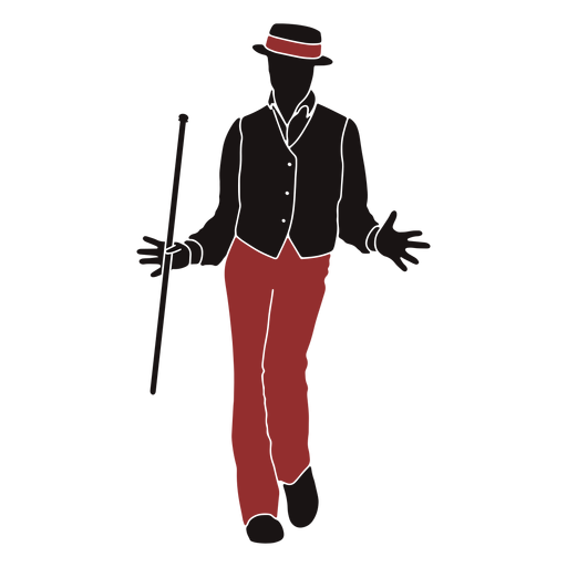 Jazz dancer male stick silhouette