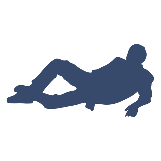 Laying on side man silhouette PNG Design