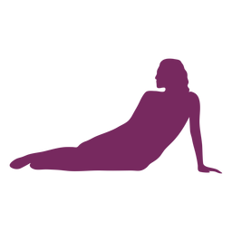 Deitado na silhueta de mulher do lado Desenho PNG