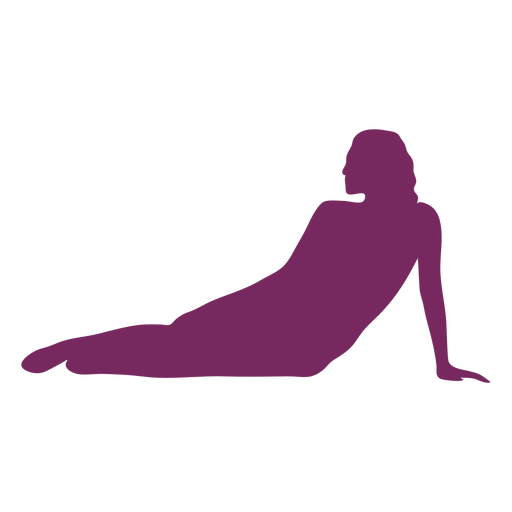 Laying on side woman silhouette PNG Design