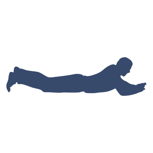 Laying on stomach man silhouette PNG Design
