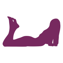 Silhueta de mulher deitada de bruços Desenho PNG