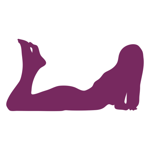 Laying on stomach woman silhouette PNG Design