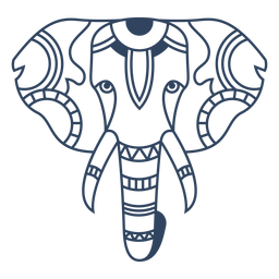 Mandala elephant animal stroke PNG Design