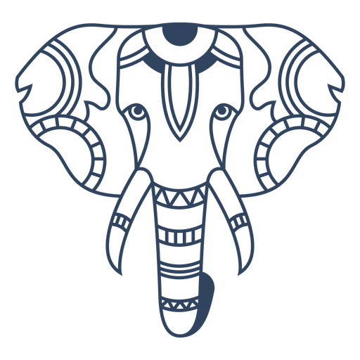 Mandala elefante trazo animal Diseño PNG