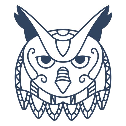 Mandala owl animal stroke PNG Design
