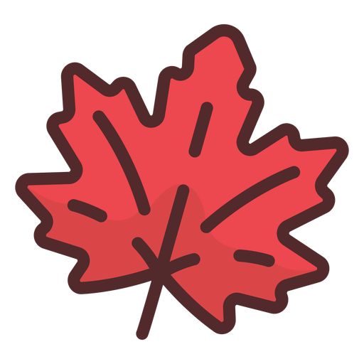 Maple leaf icon stroke PNG Design