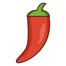 Traço colorido do ícone de pimenta mexicana Transparent PNG