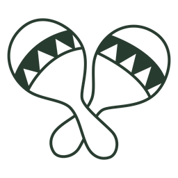 Trazo de icono de maracas mexicanas Diseño PNG