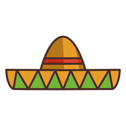 Mexican Sombrero Colorful Icon Stroke PNG & SVG Design For T-Shirts