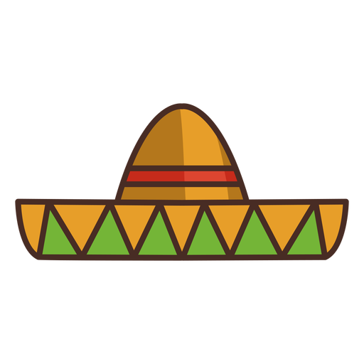 Bunter Ikonenstrich Des Mexikanischen Sombrero Transparenter Png Und Svg Vektor