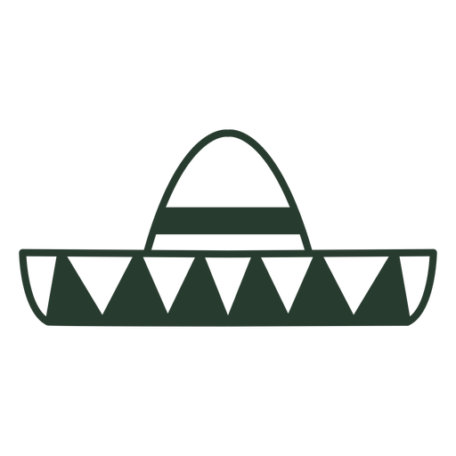 Trazo de icono de sombrero mexicano
