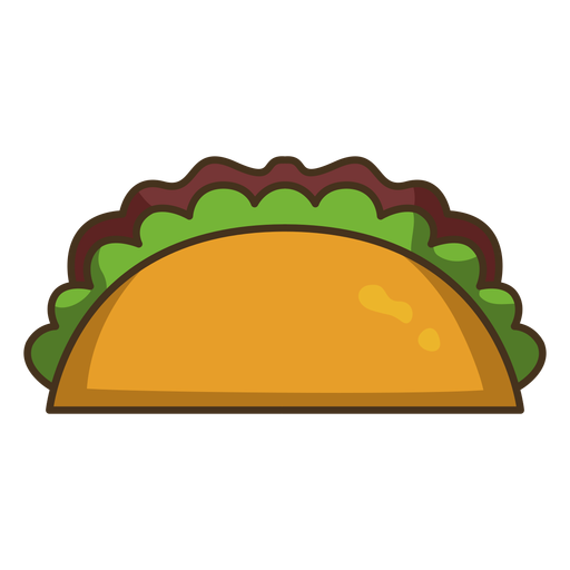 Bunter Ikonenstrich des mexikanischen Taco PNG-Design