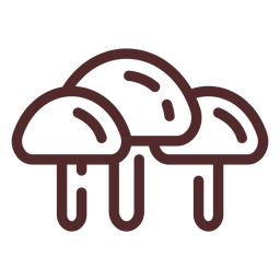 Mushrooms stroke PNG Design
