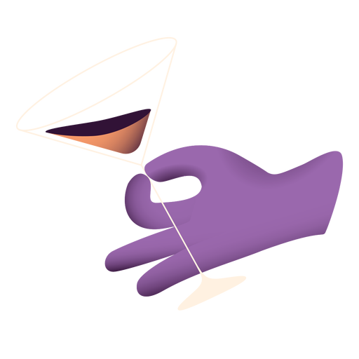 New year glass hand illustration PNG Design