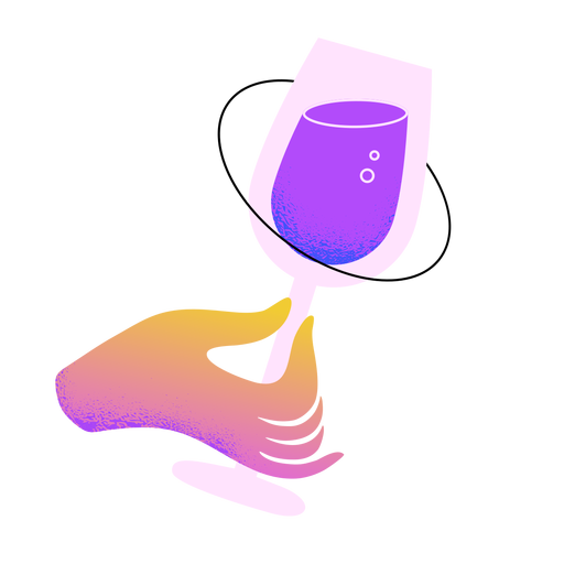 Mão de brinde de vinho de ano novo Desenho PNG