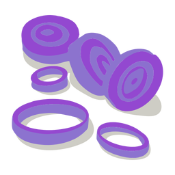 Onion rings isometric PNG Design