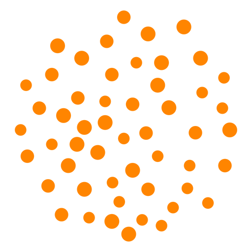 Trazo de chispas de fuegos artificiales de puntos naranja Diseño PNG