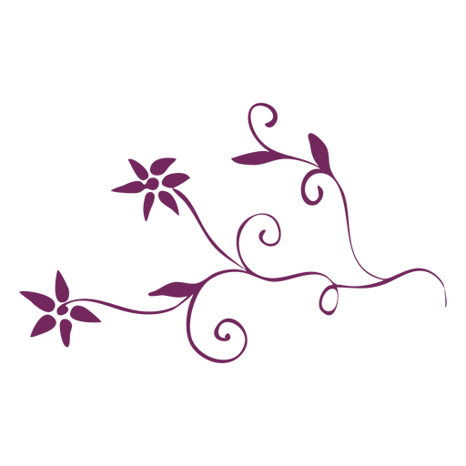 Ornament stroke swirling floral PNG Design