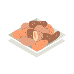 Plato de patatas isométrico Diseño PNG