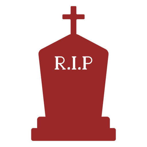 Rip cross gravestone silhouette PNG Design
