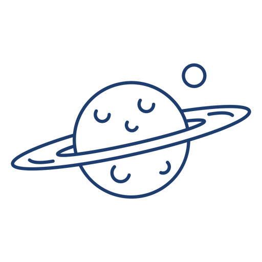 Saturn planet stroke PNG Design