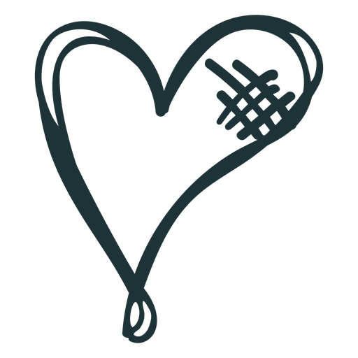  Diseño PNG Y SVG De Doodle De Corazón Cosido Para Camisetas