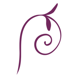 Stroke swirling floral ornament PNG Design