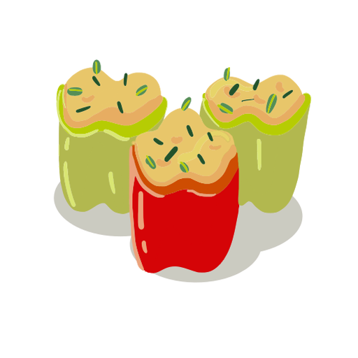 Ilustración de pimientos rellenos Diseño PNG