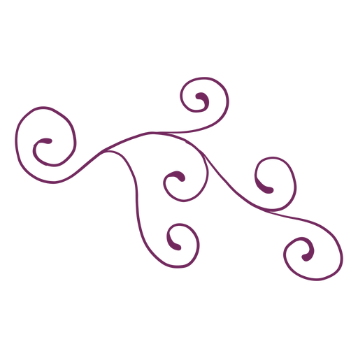 Swirling ornament floral stroke PNG Design